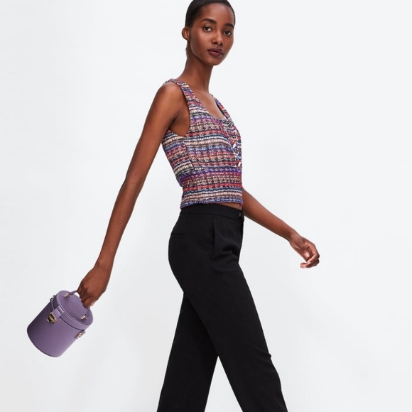 NWT Zara Metallic Thread Crop Top Small - Picture 11 of 11